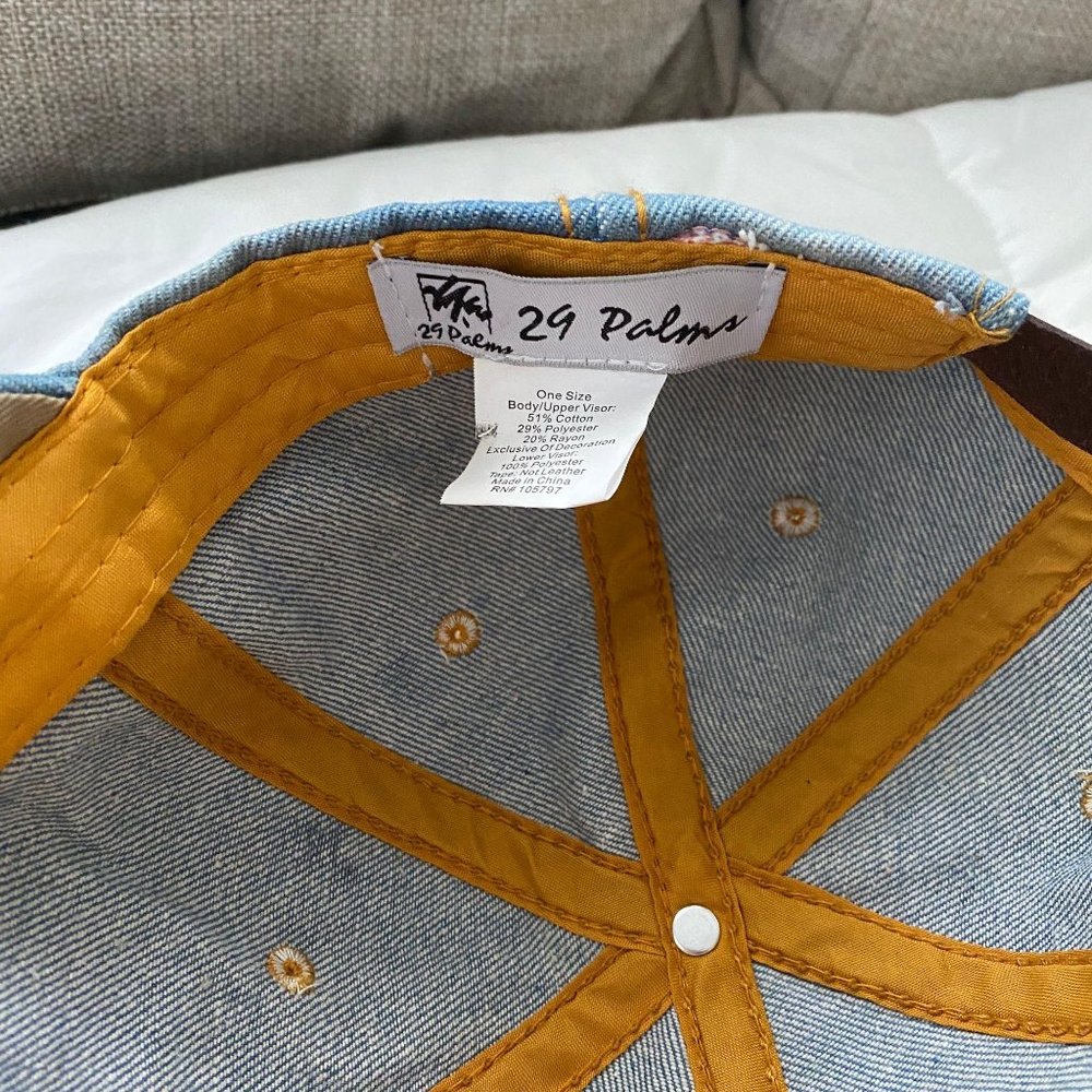 [ SOLD ] Rhinestone Distressed Denim Cap - Picture 4 of 7